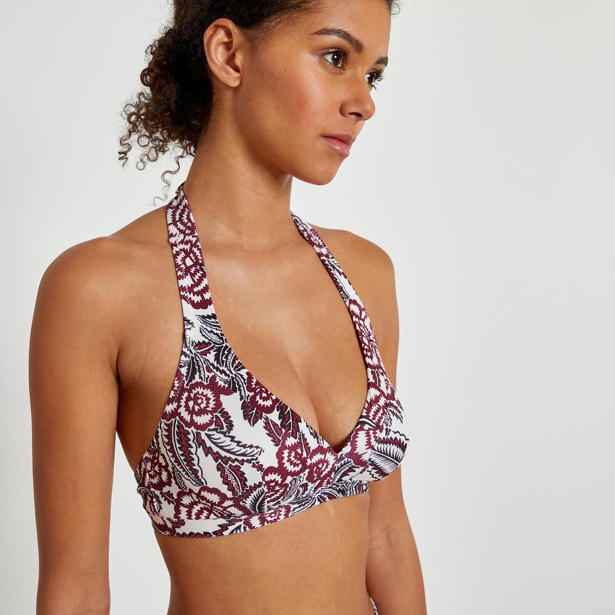 Image of Bikini-oberteil In Foulard-form Unisex Weiss Bedruckt 32