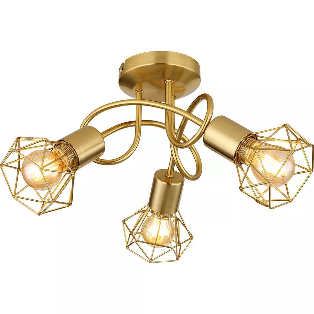 mutoni light – Deckenleuchte Xara I Metall gold 3xE14, One Size