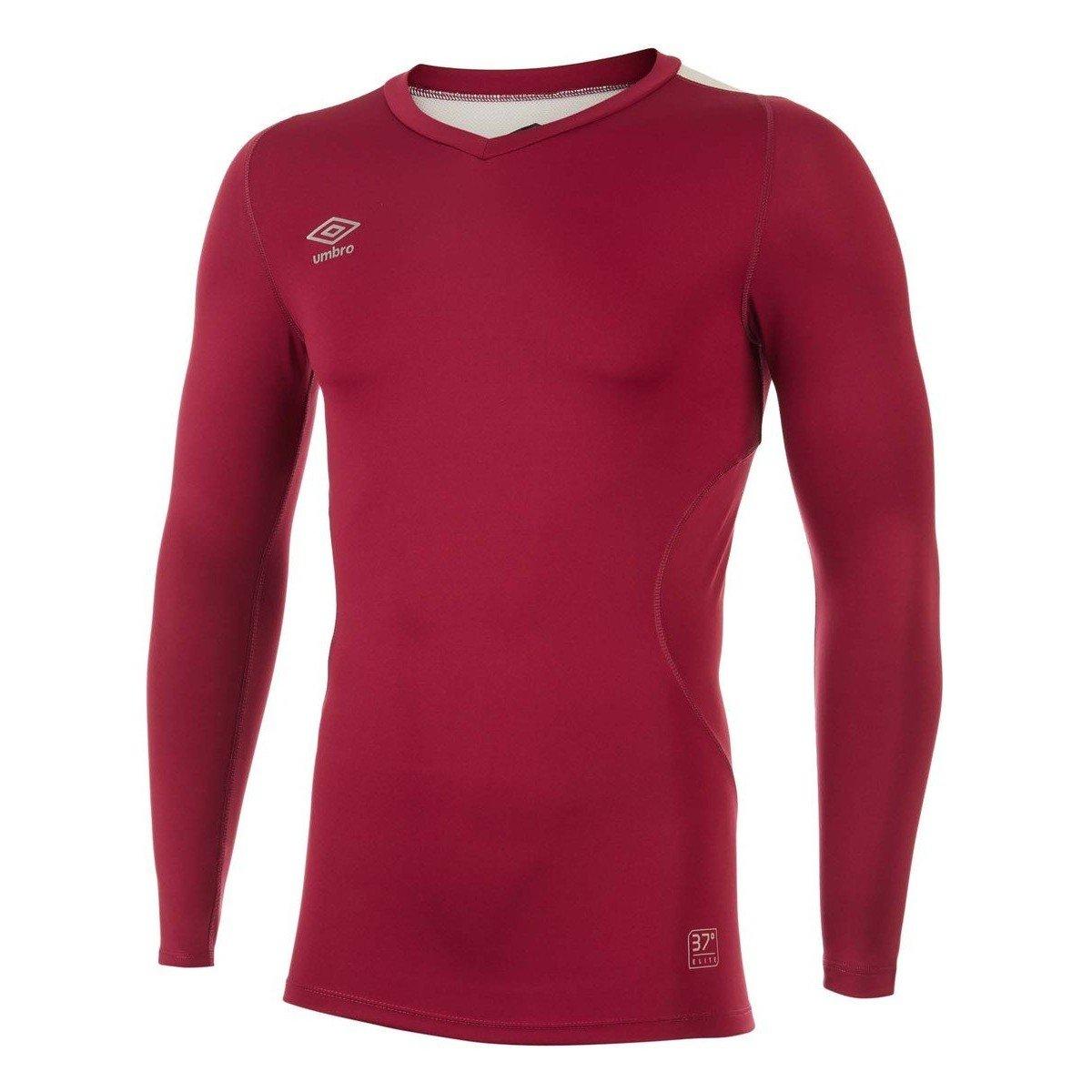 Image of Elite Base Layer Oberteil Vausschnitt Herren Dunkelrot XL