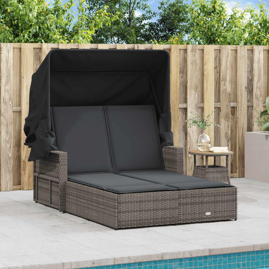 VidaXL Doppel-sonnenliege poly-rattan  