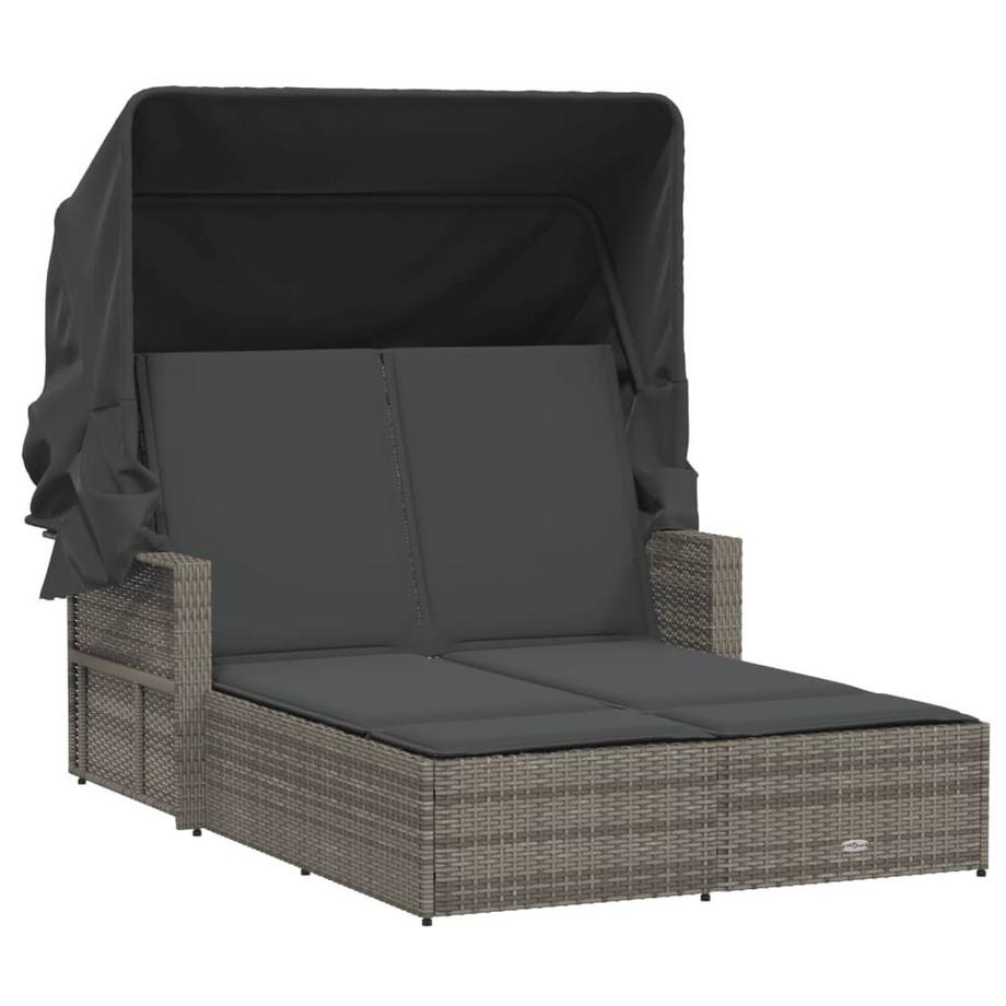 Doppel-sonnenliege poly-rattan