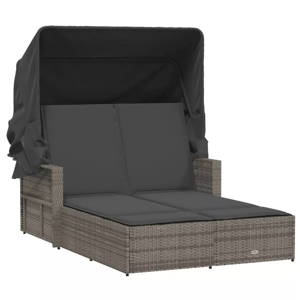 VidaXL - lettino Polirattan, One Size, Grigio