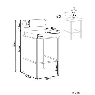 Beliani Set mit 2 Barstühlen aus Bouclé Modern AMAYA  