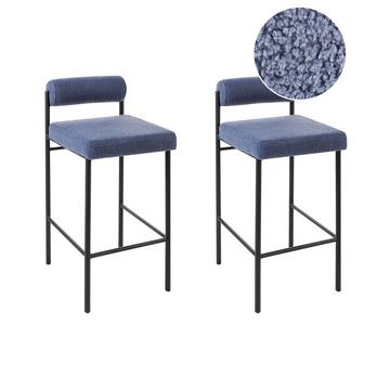 Lot de 2 chaises de bar en Bouclé Moderne AMAYA