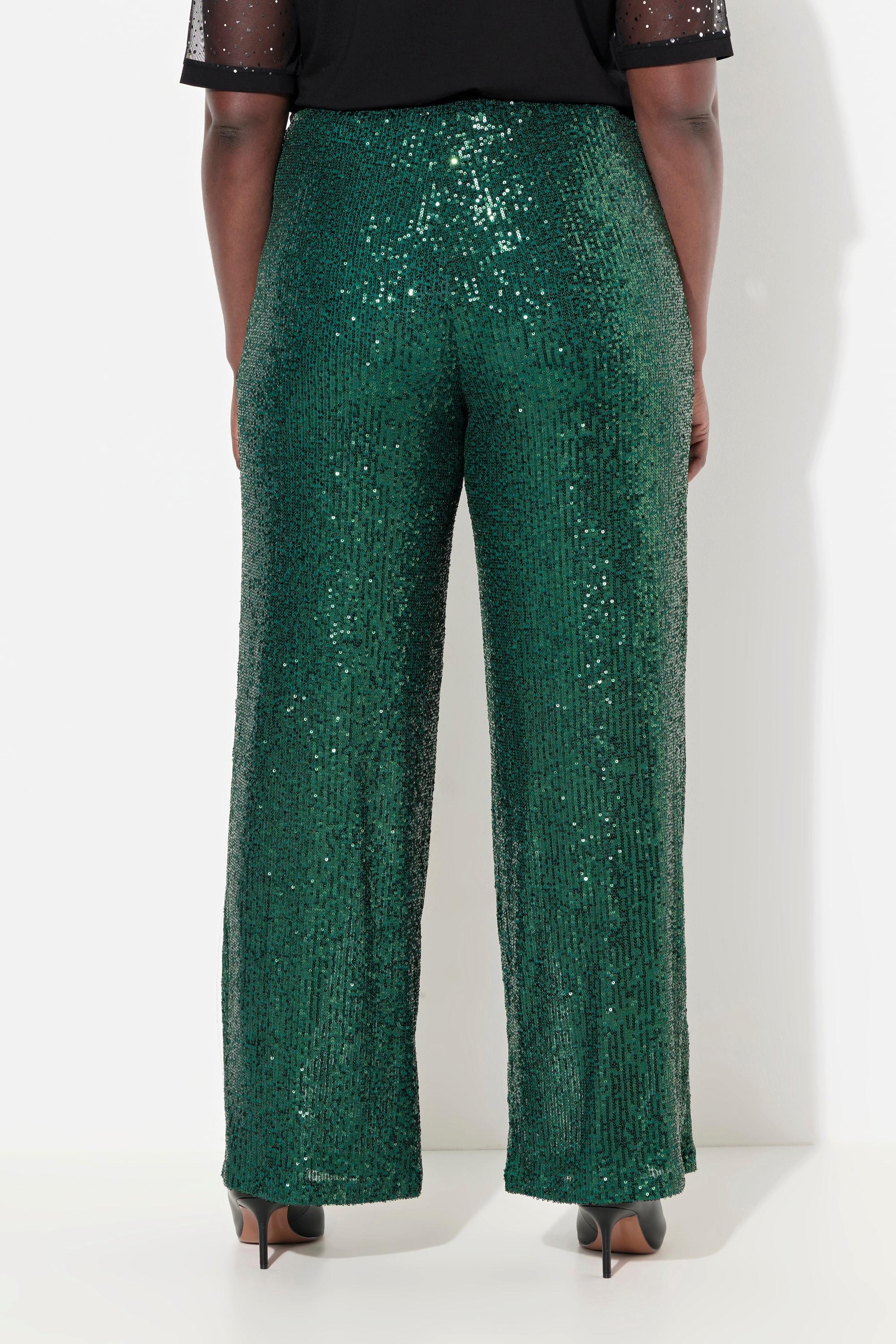 Ulla Popken  Pantalon à sequins. Taille élastique et jambe large 