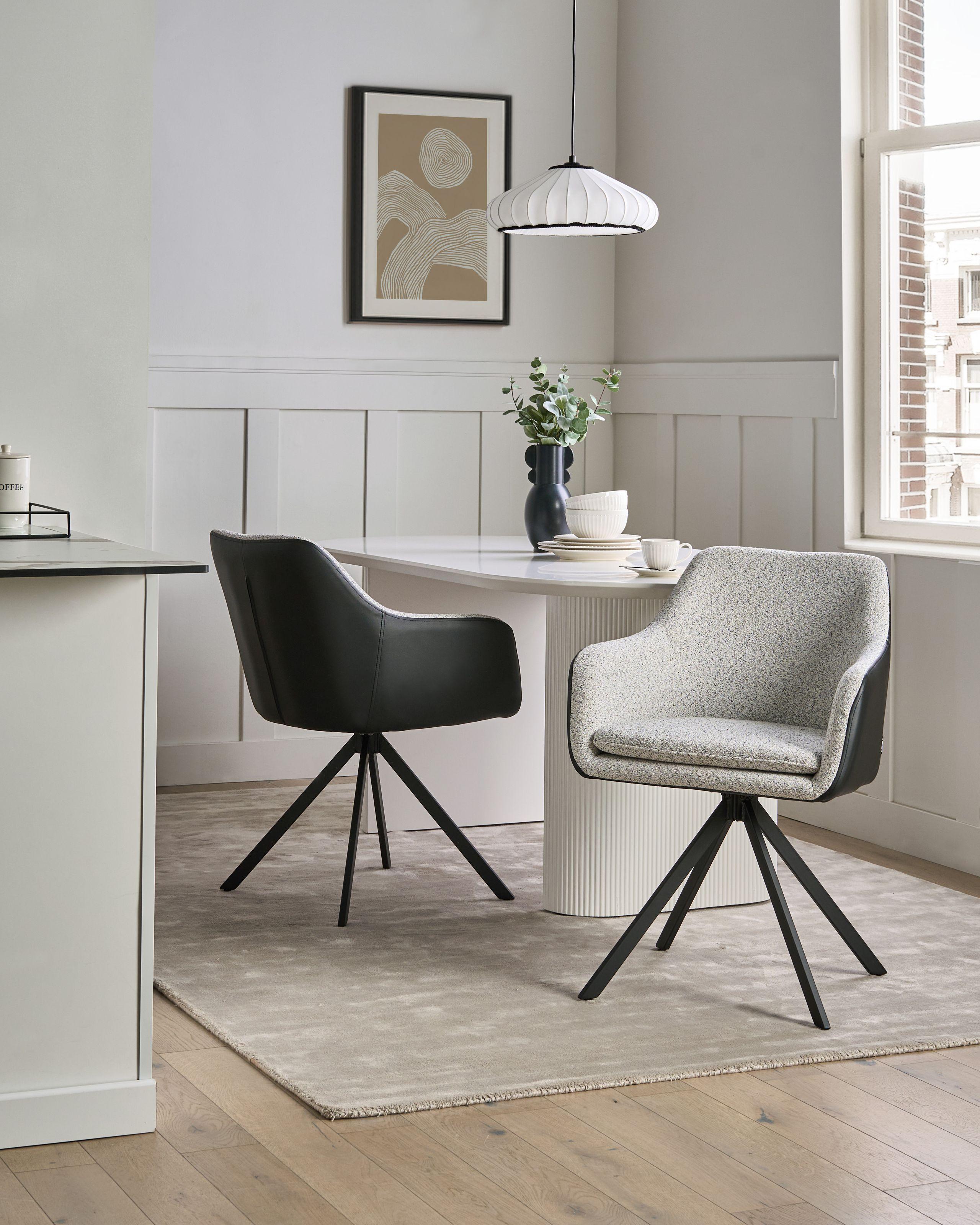 Beliani Set di 2 sedie da pranzo en Tessuto Minimalista LITHIA  