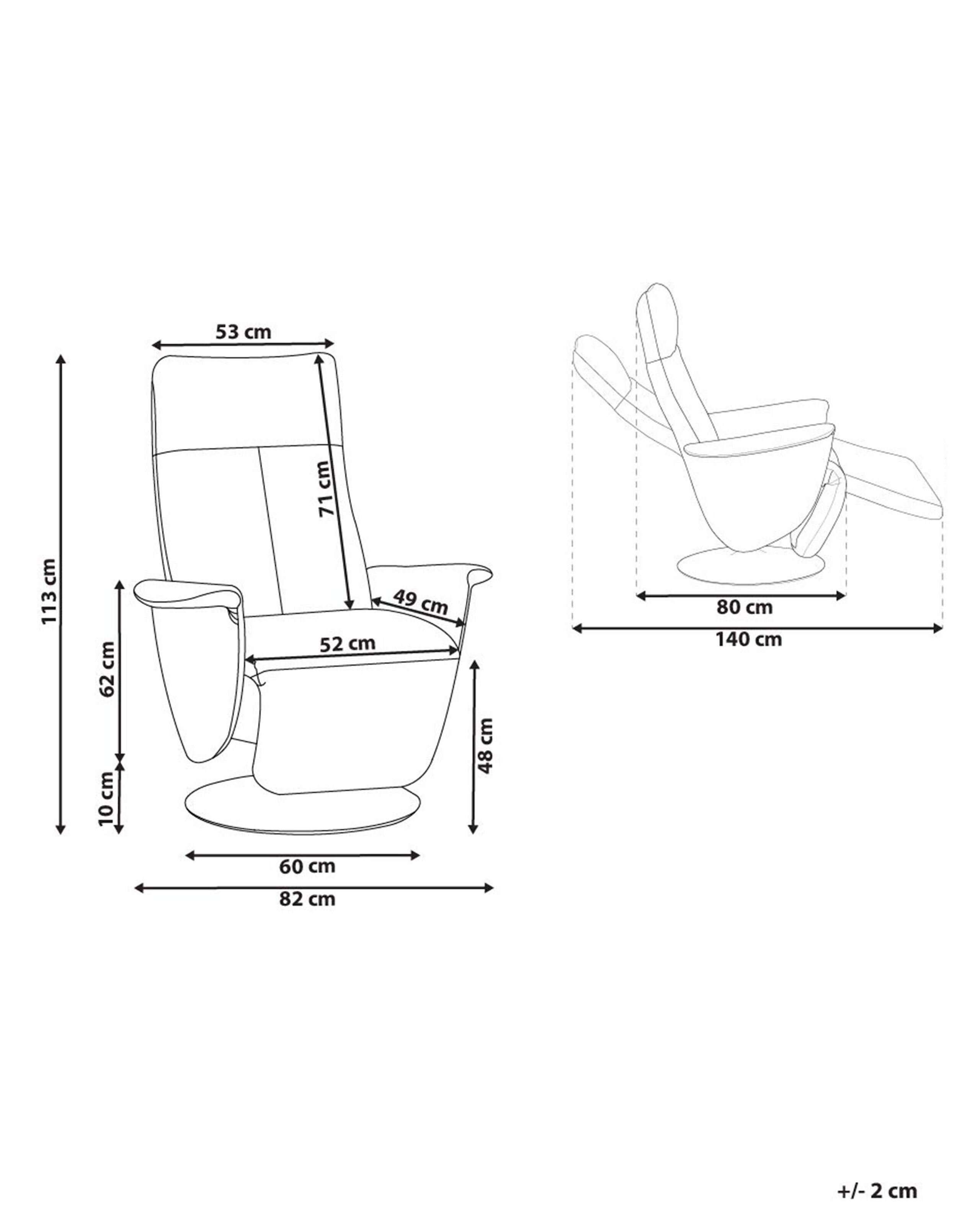 Beliani Fauteuil en Cuir PU Moderne PRIME  