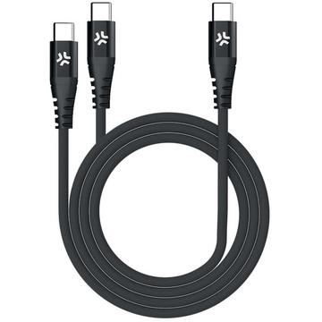 USB-C - 2x cavi USB-C 100 W PD 1,3 m Nero