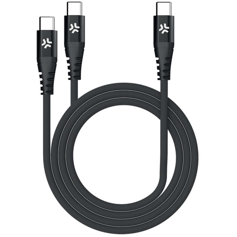 USB-C - 2x USB-C-Kabel 100 W PD 1,3 m Schwarz