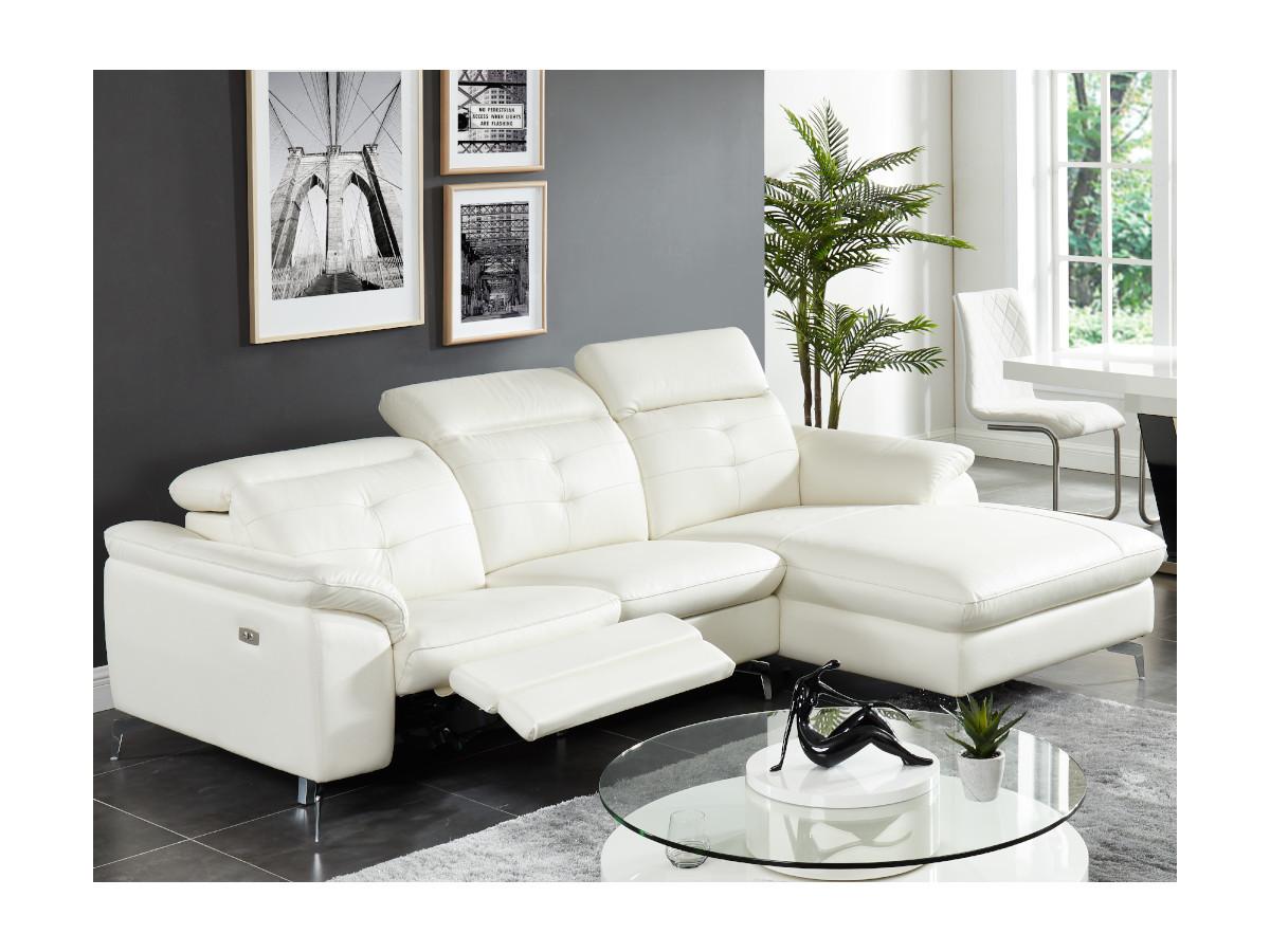 Vente-unique Relaxsofa Ecksofa Leder Ecke Rechts LISMORE  