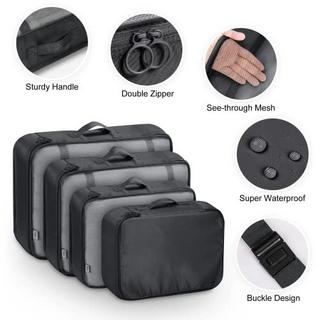 Only-bags.store  Cubes d'emballage 8 pièces, sacs à vêtements, organisateur de valises pour vacances et voyages, ensemble de cubes d'emballage, cube de voyage, système d'organisation pour valises – Noir 