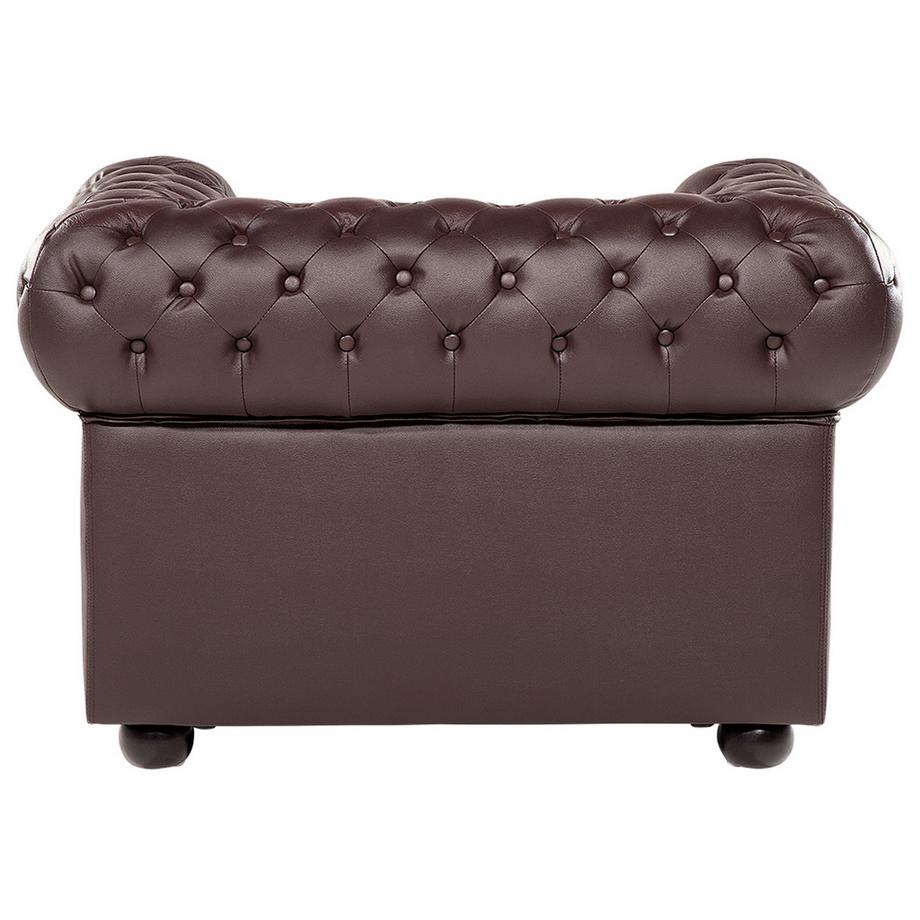 Beliani Sessel aus Echtleder Klassisch CHESTERFIELD  