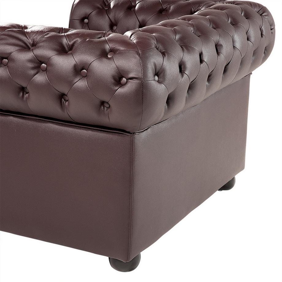 Beliani Sessel aus Echtleder Klassisch CHESTERFIELD  