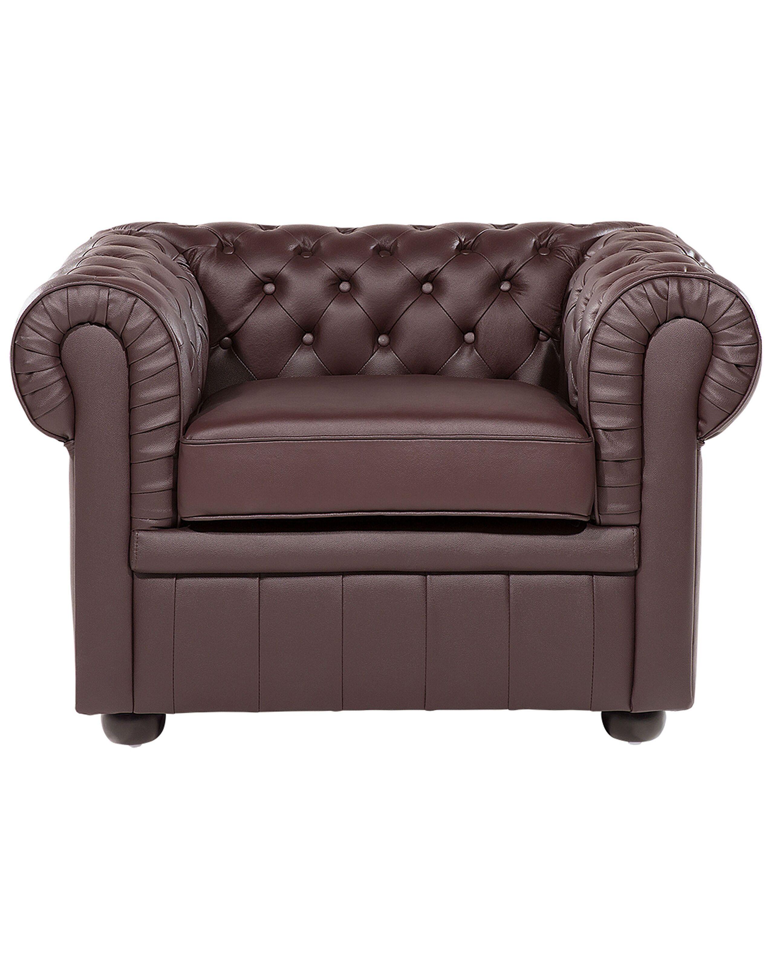 Beliani Fauteuil en Cuir Glamour CHESTERFIELD  