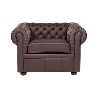 Beliani Poltrona en Pelle Naturale Glamour CHESTERFIELD  