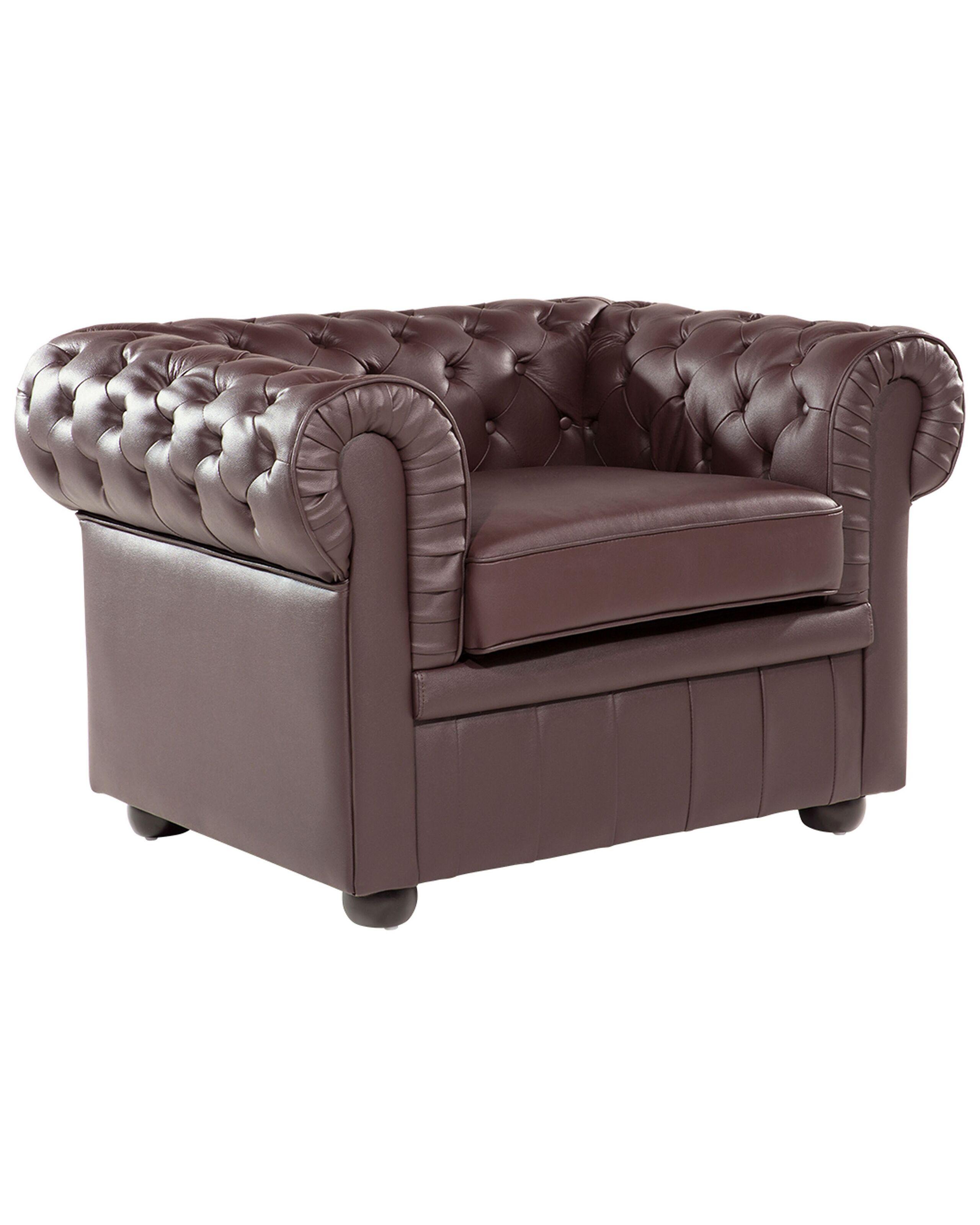 Beliani Fauteuil en Cuir Glamour CHESTERFIELD  