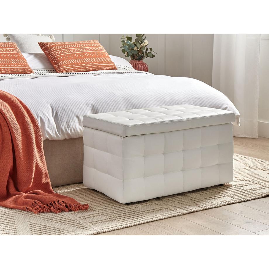 Beliani Pouf de rangement en Cuir PU Glamour MICHIGAN  