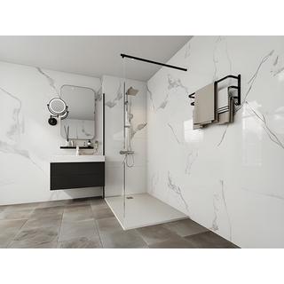 SHOWER DESIGN Receveur à poser ou à encastrer en résine avec siphon - Blanc - 120 x 90 cm - MIRNOSA  