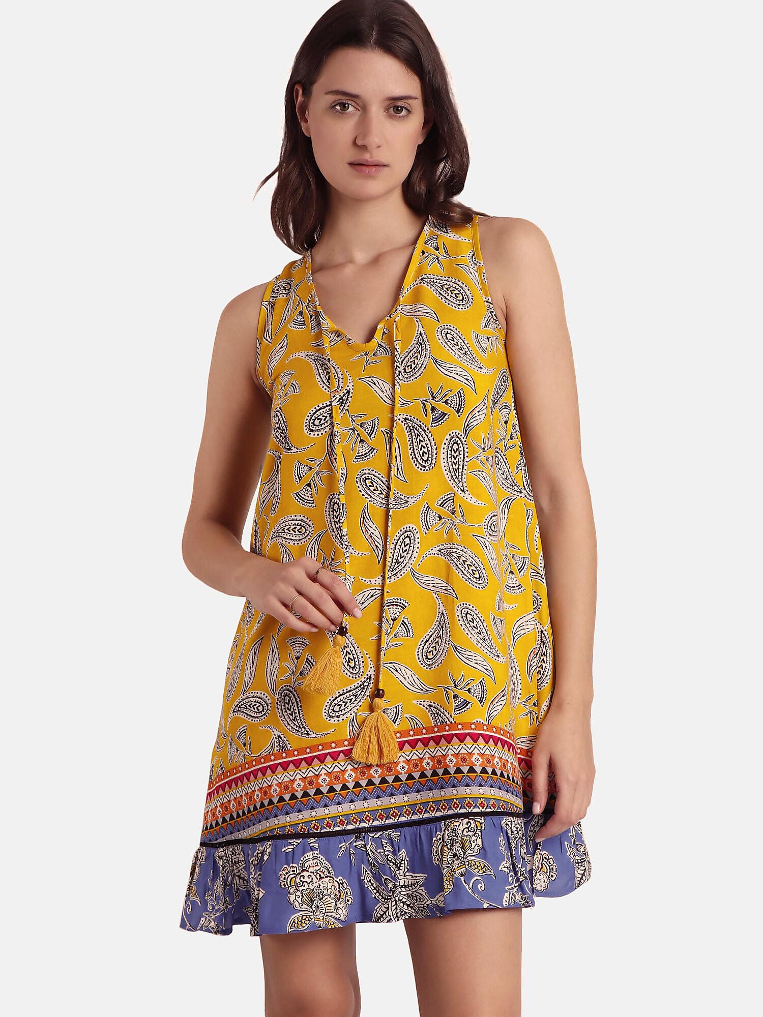 Image of Ärmelloses Sommerkleid Hippy Beach Unisex Gelbgold M