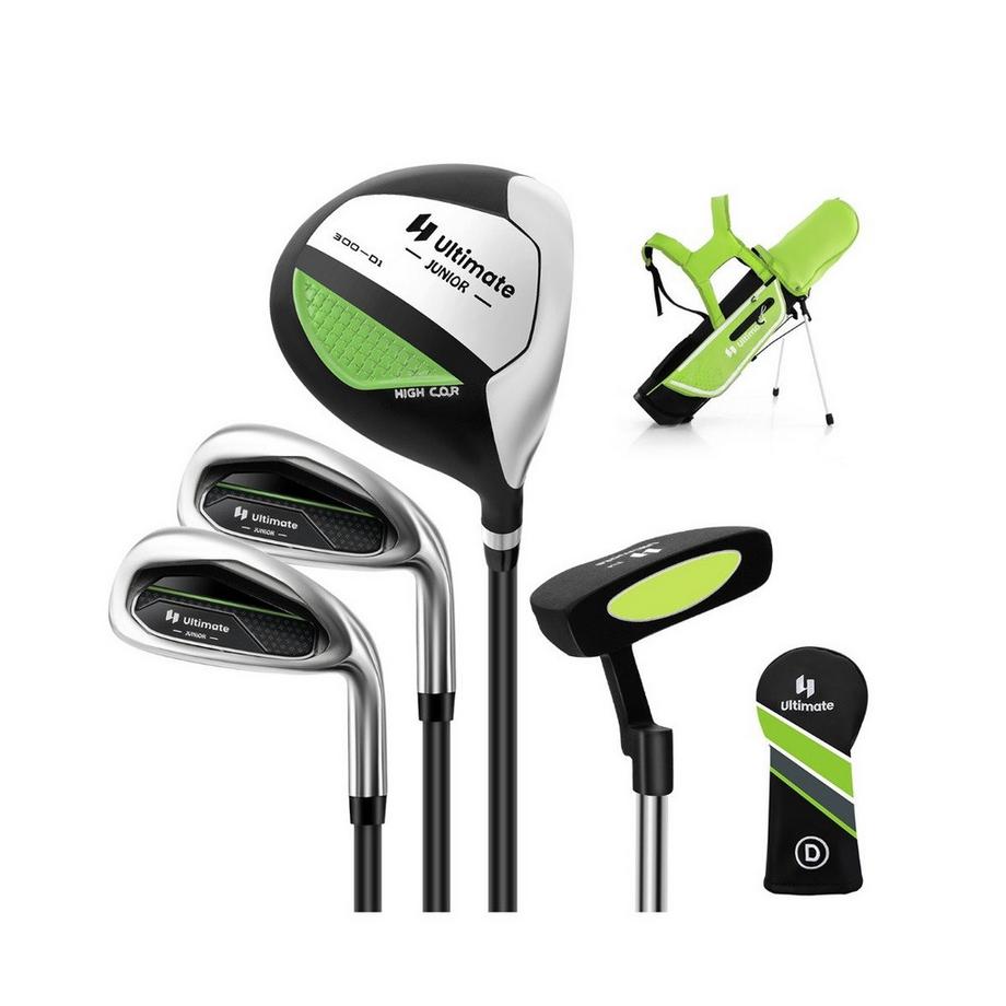Northix  Set da golf per bambini da 4 pezzi con sacca da golf e copertura antipioggia per bambini da 8 a 10 anni Verde 