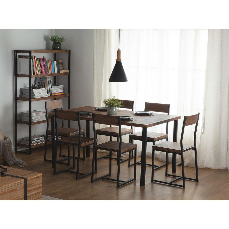 Beliani Tavolo da pranzo en Fibra a media densità (MDF) Industriale LAREDO  