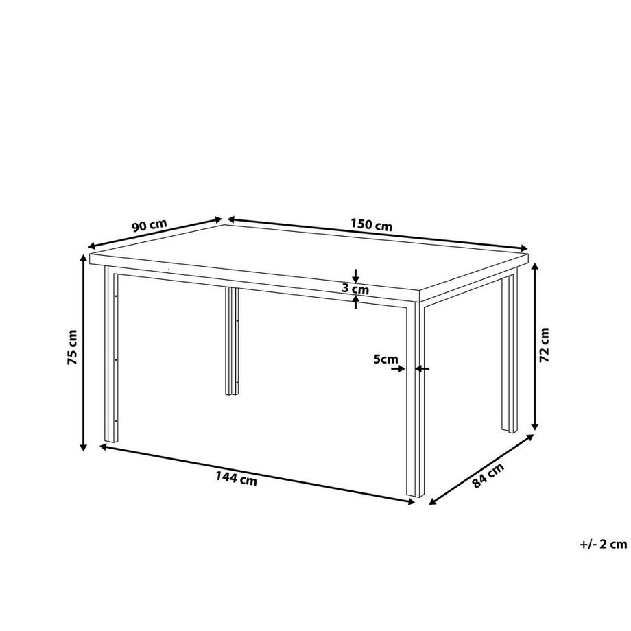 Beliani Tavolo da pranzo en Fibra a media densità (MDF) Industriale LAREDO  