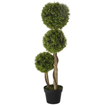 Pianta Artificiale, Pianta Artificiale, Bosso 90 Cm In Vaso Da Fiori, Albero Artificiale Con Protezione Uv, Pianta D'Appartamento Per Soggiorno, Balcone, Verde Chiaro