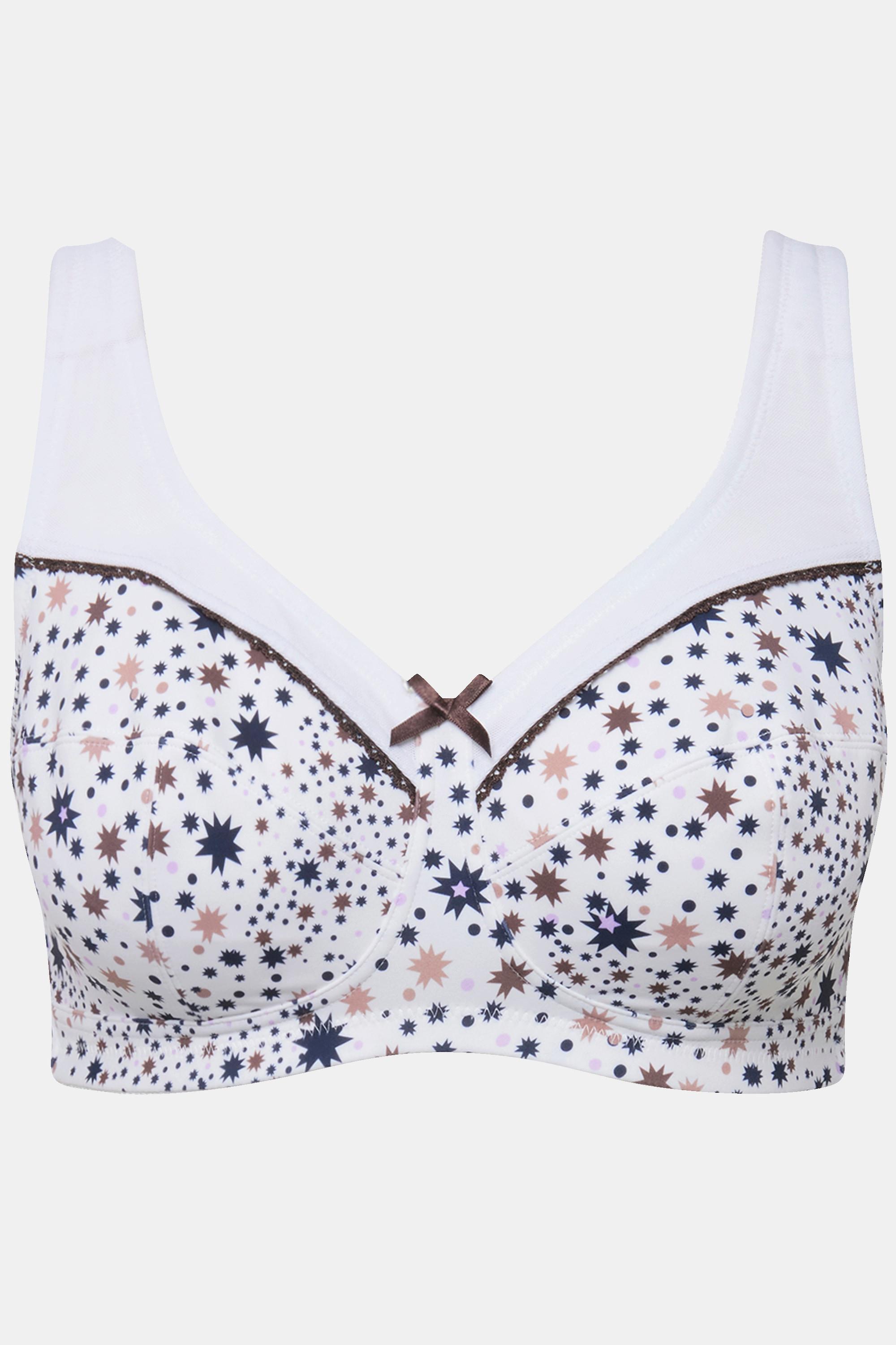 Ulla Popken  Soutien-gorge de maintien sans armatures, motif étoiles, bonnet C-F 