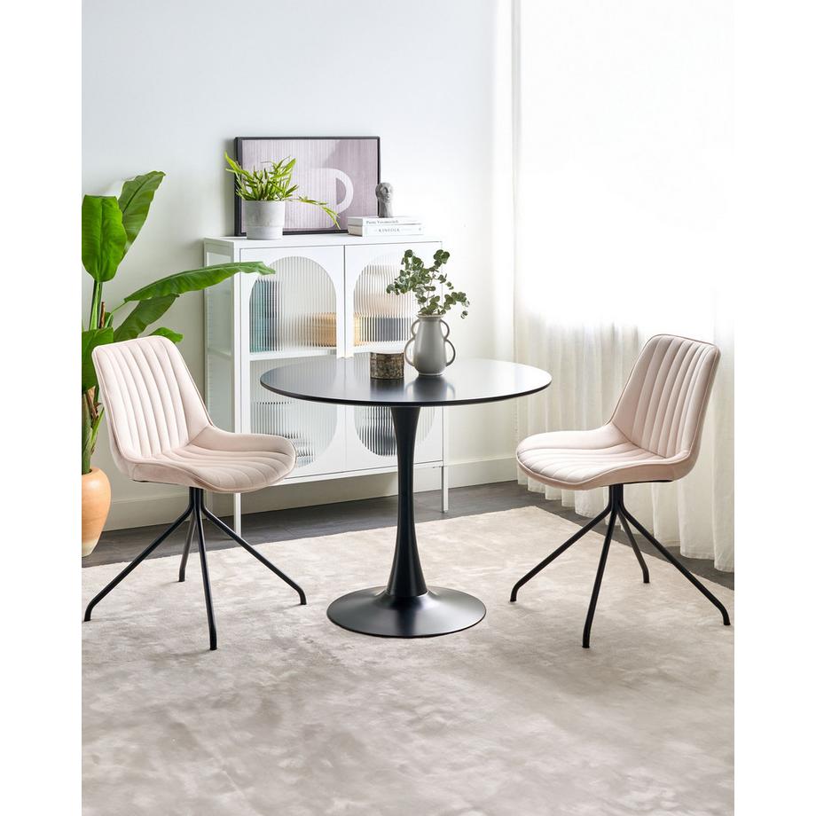 Beliani Lot de 2 chaises de salle à manger en Velours Glamour NAVASOTA  