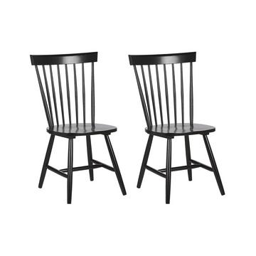 Lot de 2 chaises de salle à manger en Bois d'hévéa Rétro BURGES
