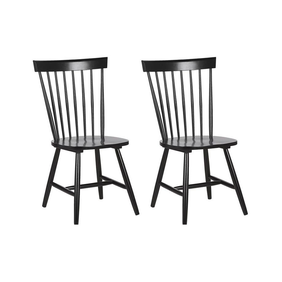 Beliani Lot de 2 chaises de salle à manger en Bois d'hévéa Rétro BURGES  