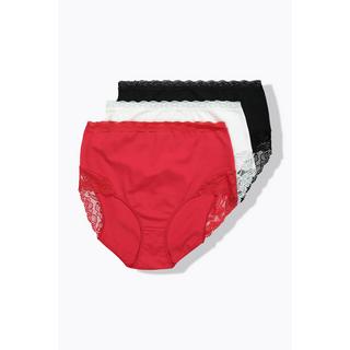 Ulla Popken  Maxislips, 3er-Pack, High Waist, Spitze 