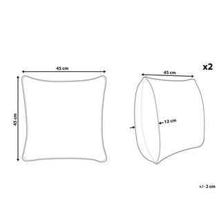 Beliani Kissen 2er Set aus Samtstoff Modern RAMTEK  