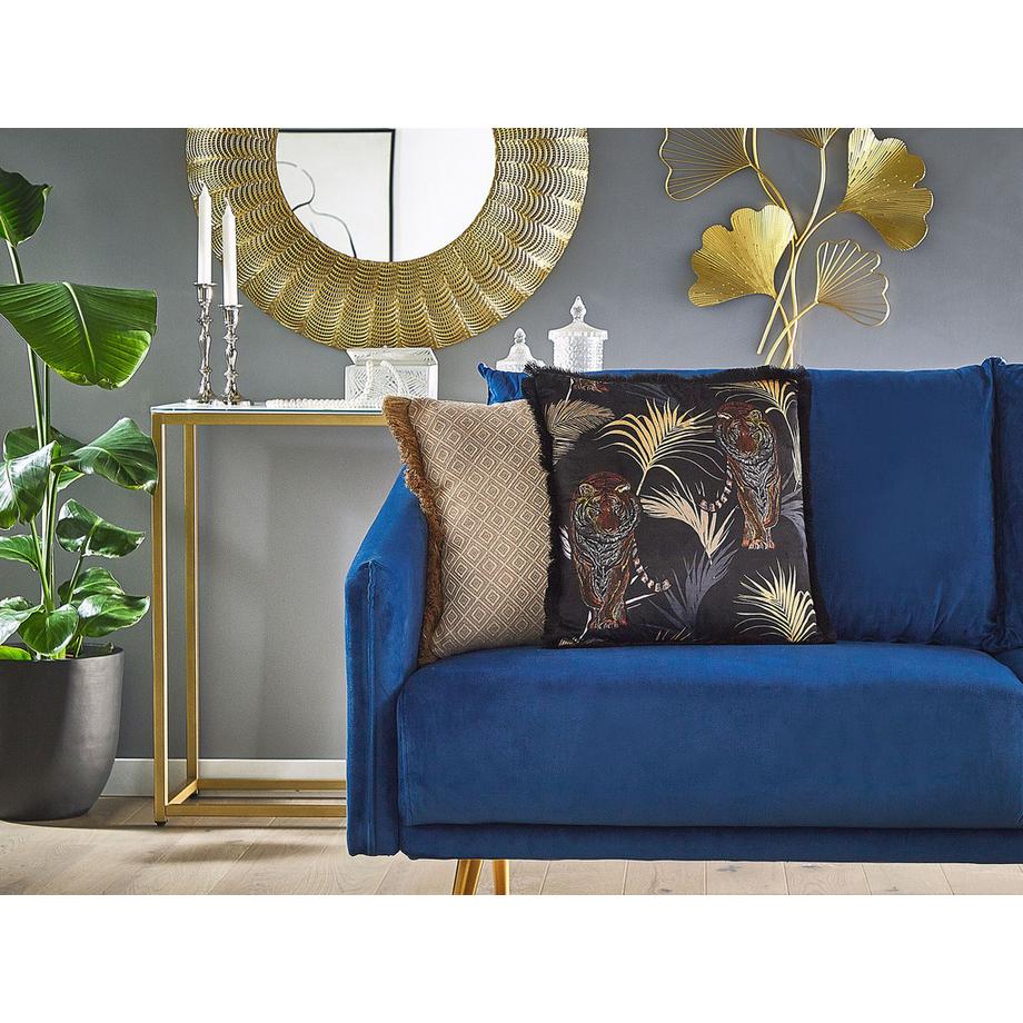 Beliani Dekokissen 2er Set aus Samtstoff Modern RAMTEK  