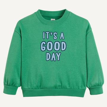 Sweat col rond imprimé molleton