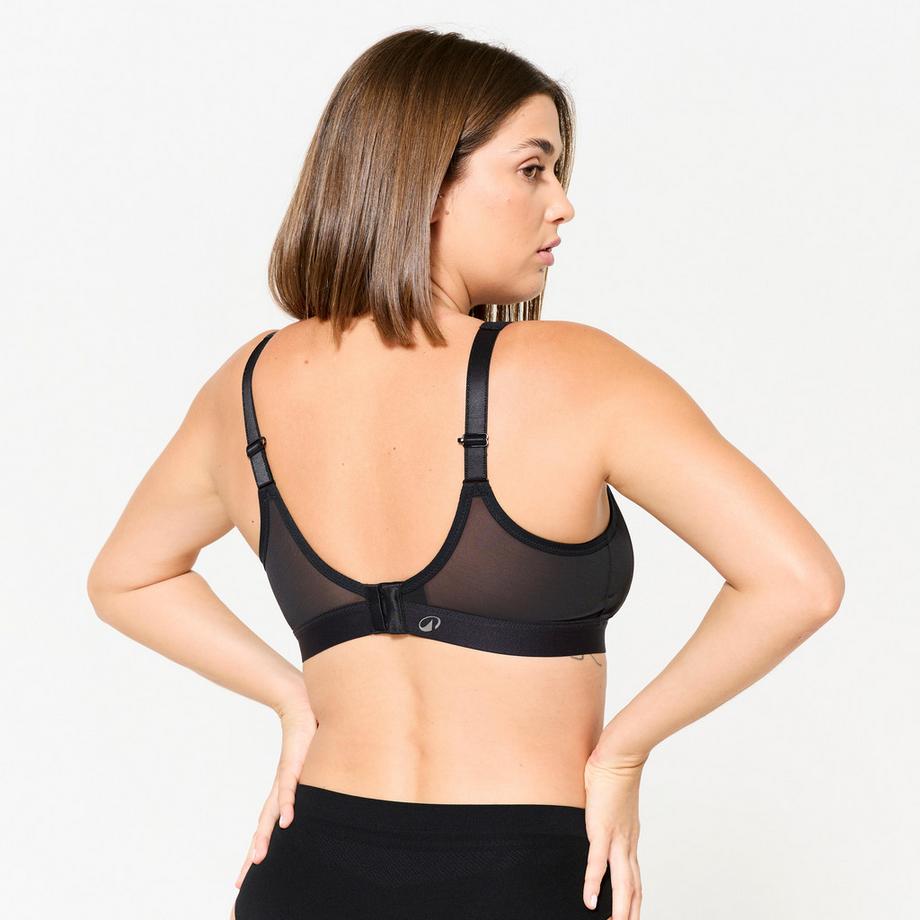 KALENJI  Brassière - Sport-BH Bustier Damen kreuzbare Träger starker Halt - schwarz 