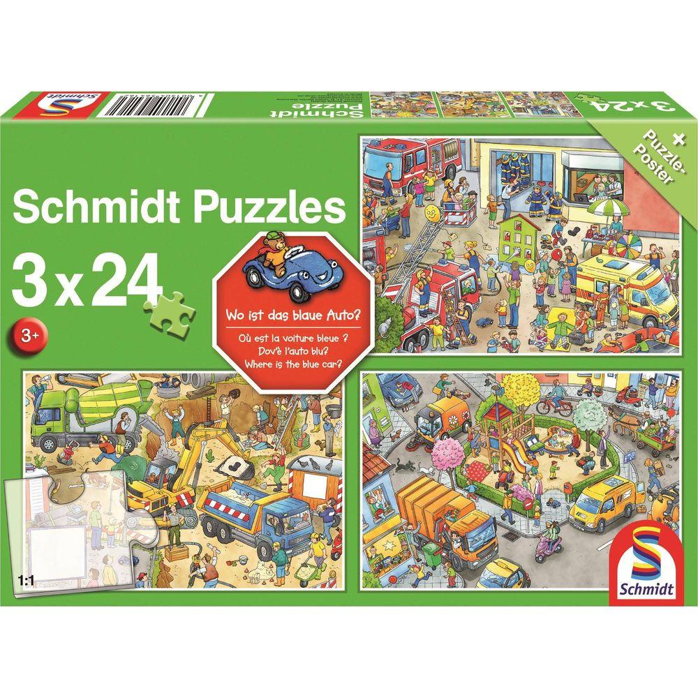 Schmidt  Puzzle Wo ist dase Auto? (3x24) 