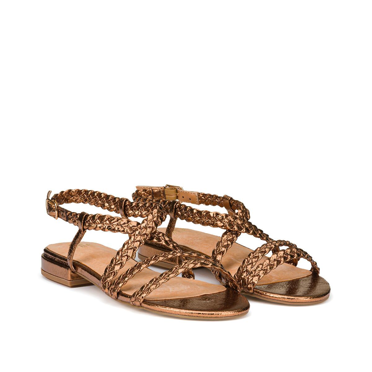 Image of Geflochtene Sandalen Damen Braun 39