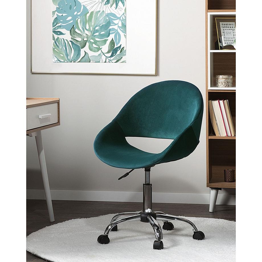 Beliani Sedia da scrivania en Velluto Retrò SELMA  