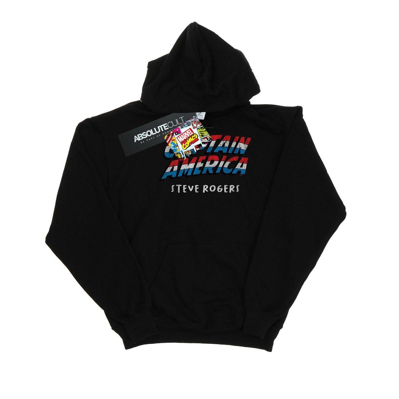 Image of Captain America Aka Steve Rogers Kapuzenpullover Mädchen Schwarz 152-158