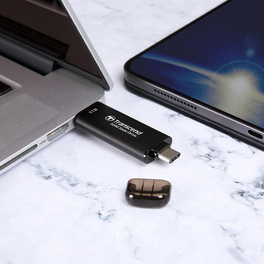 Transcend  Tragbare SSD ESD310C USB-C 256 GB (R1050/W950) Schwarz 