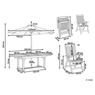 Beliani Set da pranzo da giardino en Legno d'acacia Rustico AMANTEA  