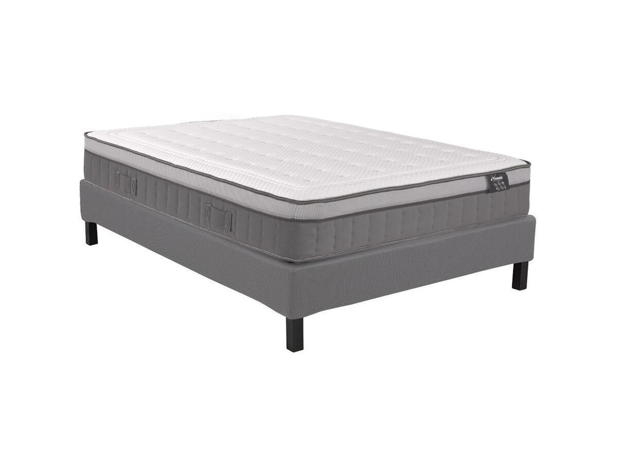 Ysmée Ensemble 140 x 190 cm sommier déco en kit + matelas ressorts ensachés 7 zones et mémoire de forme ASGARD de YSMÉE ép.30cm - ASGARD de YSMÉE  