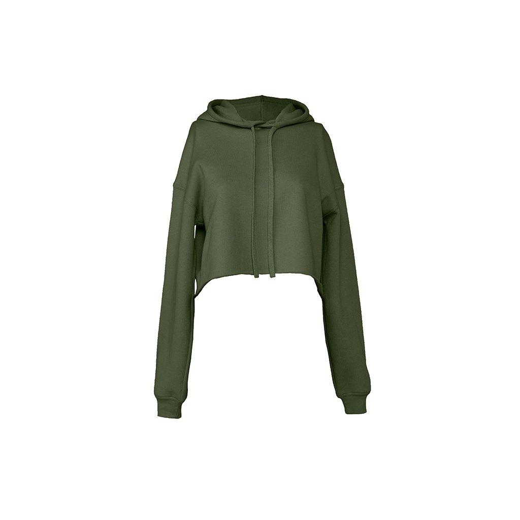Image of Cropkapuzenpullover Damen Militärgrün M