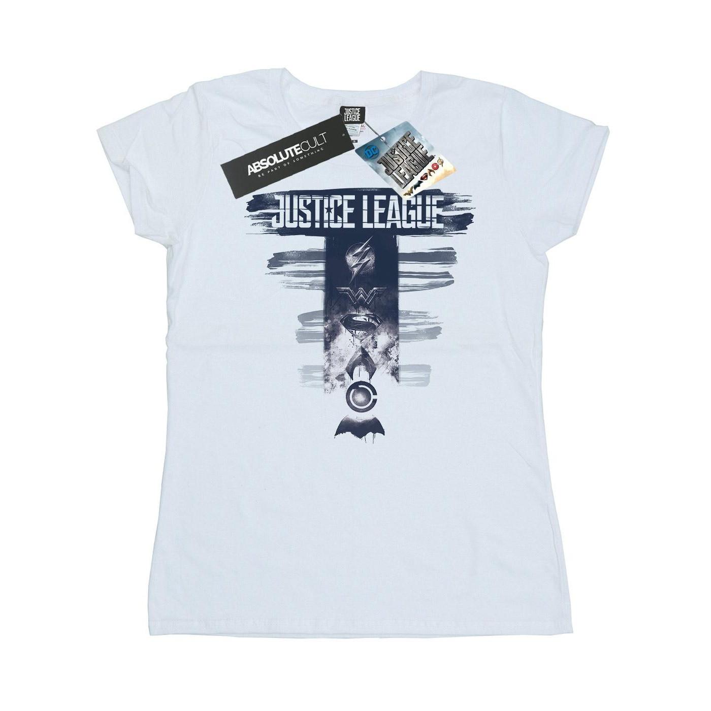 Image of Justice League Movie Logo Badges Tshirt Damen Weiss S