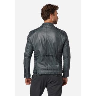 RICANO  Giacca in pelle da uomo Cooper - stile biker con collo alto 