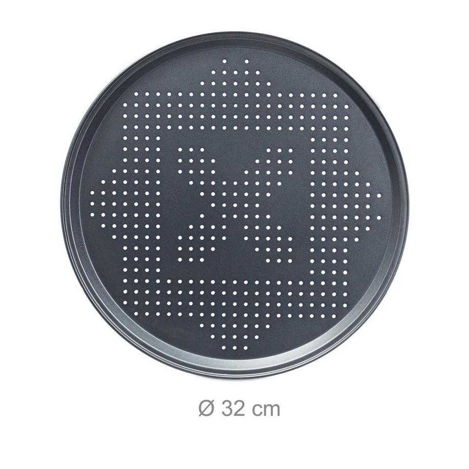 B2X Lot de 4 assiettes à pizza avec support  