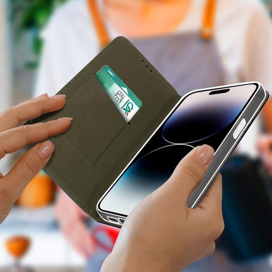 Avizar  Wallet Hülle iPhone 14 Pro Dunkelblau 