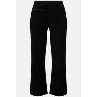 Ulla Popken  Pantalon de jogging en tissu éponge. Imprimé chevrons. Jambe évasée. 