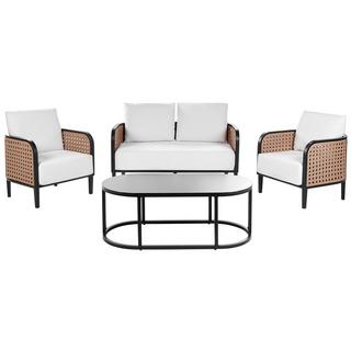 Beliani Canapé 2 places avec fauteuils en Aluminium Moderne MONTEFALCO  